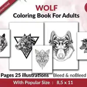 🐺 Wolf Coloring KDP Interior for Adults – Commercial Use
