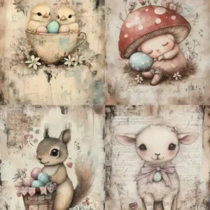 15 Vintage Easter Junk Journal Papers for Scrapbooking