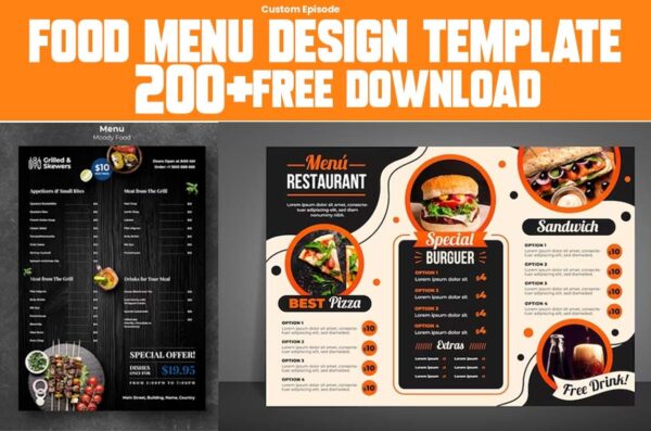 200+ Food Menu Design Templates