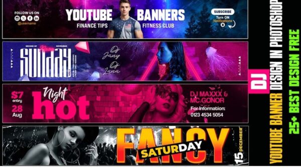 YouTube Banner Designs for DJs & Music Creators