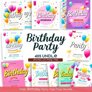 🎉 Birthday Party Flyer Design Bundle - 40 Templates (JPG & PSD) 🌟