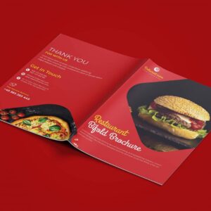 🍴🗂️ Restaurant Bifold Brochure Template (AI)  🎨📄