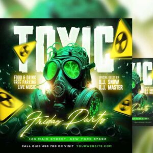Toxic Friday Party Event Social Media Post PSD 💥🎉